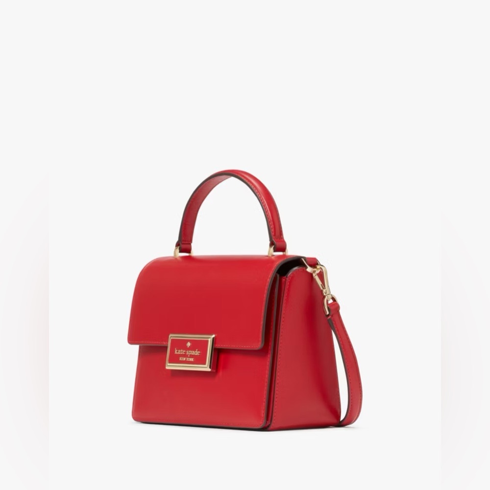 NWT Kate Spade Reegan Red Leather, Top Handle & Crossbody Bag - Picture 2 of 8